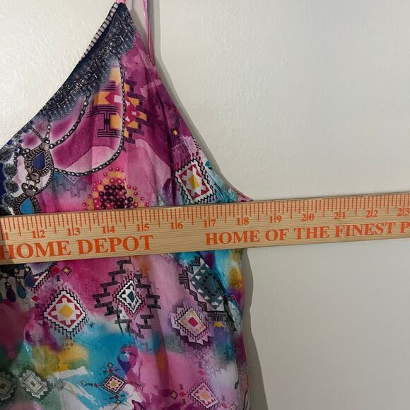 Moda Baronessa Women’s Ponce Dress S Pink 100% Silk Bohemian Colorful Artsy NWT - Picture 6 of 10